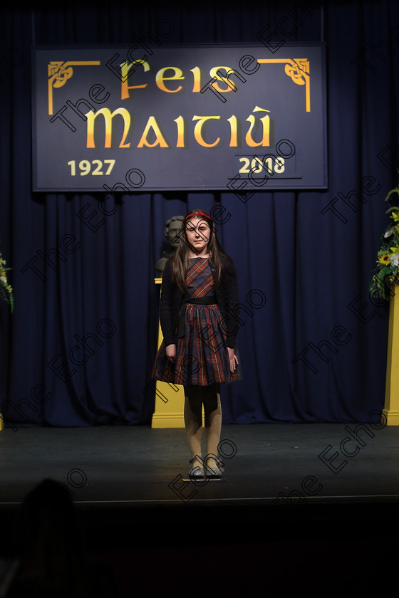 Feis12032018Mon31 
 31
Performer Isolyn OConnor from Ballinlough reciting her poem.
 Speech and Drama Class: 365: Solo Verse Speaking Girls 10 Years and Under Section 4 Feis Maiti 92nd Festival held in Fr. Mathew Hall. EEjob 12/03/2018 Picture: Gerard Bonus