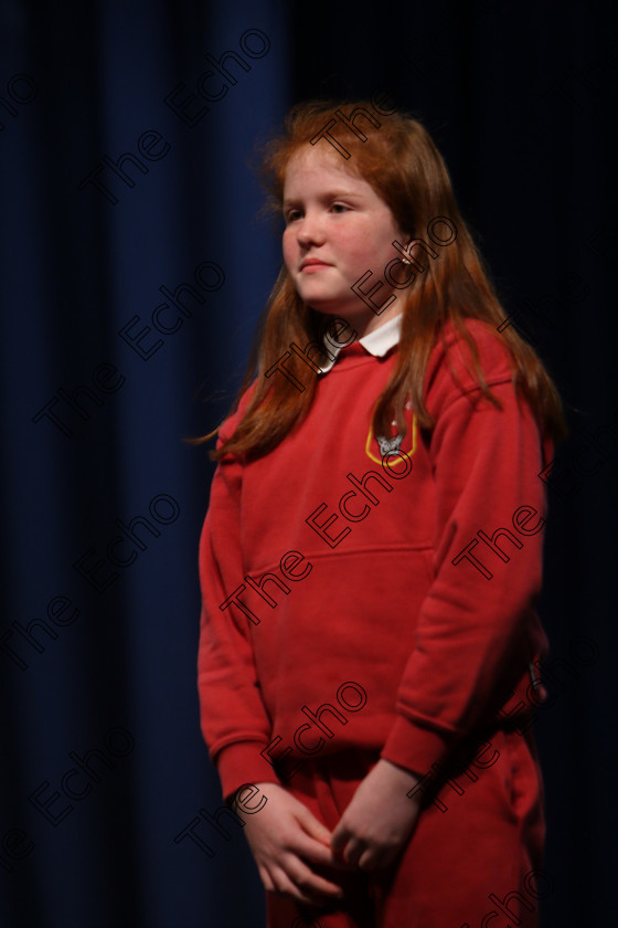 Feis22022018Thu14 
 14
Isibal Buckley performing.
 Speech and Drama Classes: 363: Solo Verse Speaking Girls 12 Years and Under Section 1
Feis Maiti 92nd Festival held in Fr. Mathew Hall. EEjob 22/02/2018 Picture: Gerard Bonus.