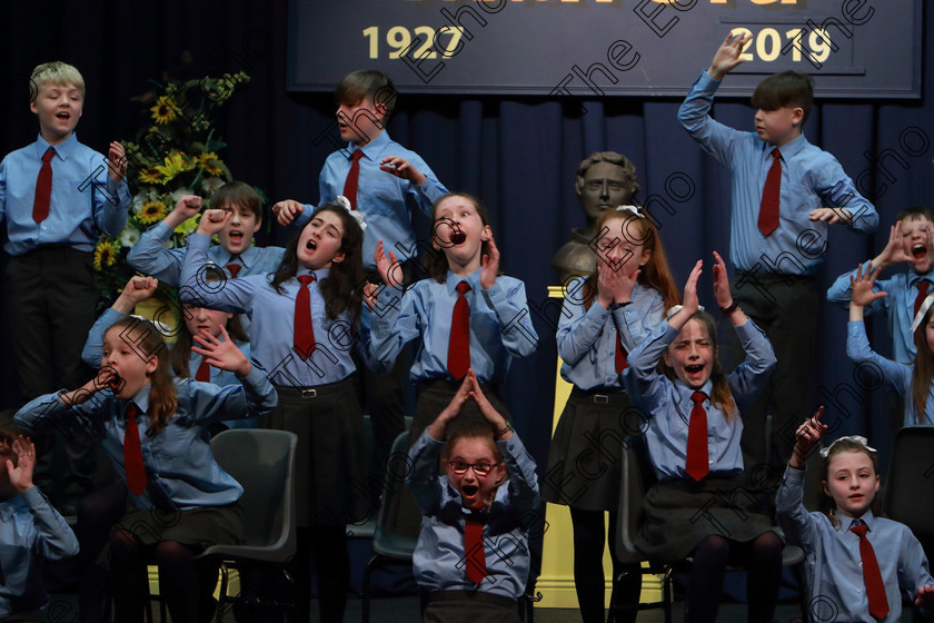 Feis27032019Wed12 
 7~12
Ovens NS performing.

Choral Speaking Class: 475: The Curran Memorial Perpetual Cup 5thClass (a) The Dragon Who Ate Our School Nick Toczek (b) Own Choice.
Class: 477: The Catherine Mahon Perpetual Cup 3rdClass (a) Queue for the Zoo Clare Bevan. (b) Own Choice.

Feis Maiti 93rd Festival held in Fr. Mathew Hall. EEjob 27/03/2019. Picture: Gerard Bonus