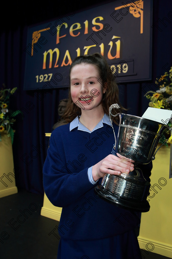 Feis12032019Tue43 
 43
Overall Winner Emma Goulding from Ballincollig for her performance of Eponine who was the Silver Medalist is section 1.

Class: 326: The James ODonovan Memorial Perpetual Cup 326 Dramatic Solo 14YearsandUnder Section 2 A Solo Dramatic Scene not to exceed 7 minutes.

Feis Maiti 93rd Festival held in Fr. Mathew Hall. EEjob 12/03/2019. Picture: Gerard Bonus.