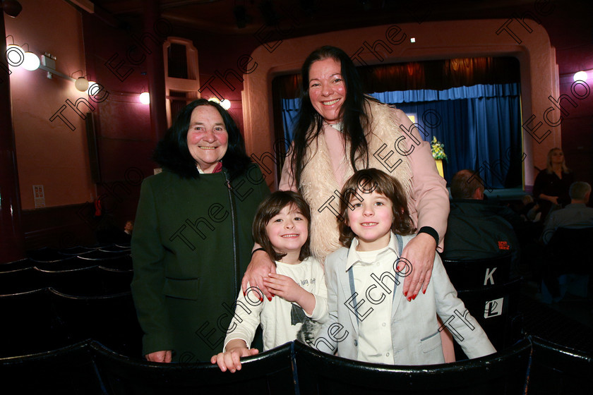 Feis11032018Sun76 
 76
Performer Reuben Crowley-Dwane from Midleton with his brother Riaan mum Rachel and Granny Ann Crowley.
 Speech and Drama Class: 382: Solo Verse Speaking Boys 7 Years and Under Section 2 Feis Maiti 92nd Festival held in Fr. Mathew Hall. EEjob 10/03/2018 Picture: Gerard Bonus.