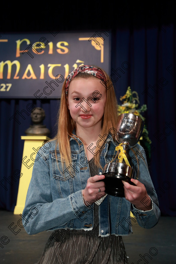 Feis14032019Thu30 
 30
Overall Winner Lia Crowley from Carrigaline for her performance of Never Can Say Goodbye.

Class: 328: The Fr. Nessan Shaw Memorial Perpetual Cup Dramatic Solo 10YearsandUnder Section 2 A Solo Dramatic Scene not to exceed 4 minutes.

Feis Maiti 93rd Festival held in Fr. Mathew Hall. EEjob 14/03/2019. Picture: Gerard Bonus.