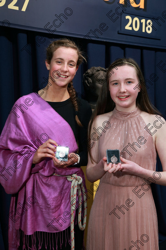 Feis22022018Thu68 
 68
Bronze Medallists Siri Forde and Kate Tompkins from Bishopstown.
 Speech and Drama Classes: 310: The Peg Hallahan Perpetual Trophy Dramatic Duo 14 Years and Under Feis Maiti 92nd Festival held in Fr. Mathew Hall. EEjob 22/02/2018 Picture: Gerard Bonus.