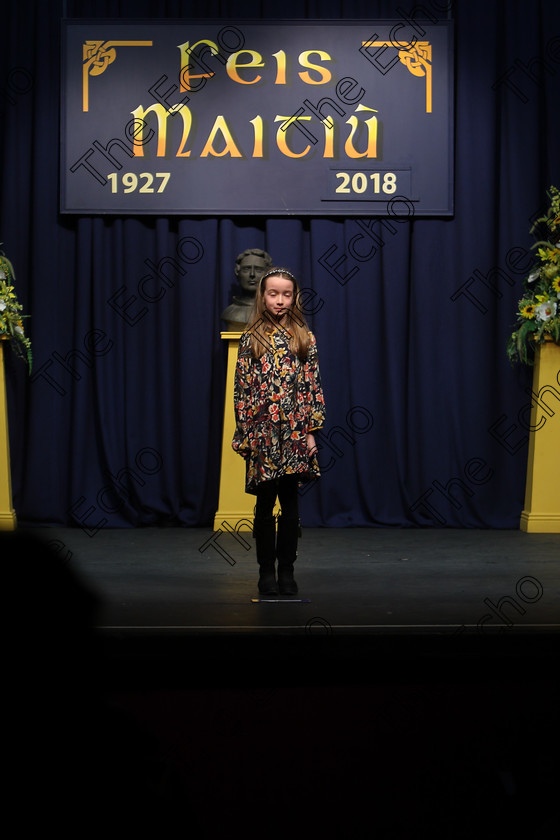 Feis12032018Mon22 
 22
Emma Kennedy reciting her poem
 Speech and Drama Class: 365: Solo Verse Speaking Girls 10 Years and Under Section 4 Feis Maiti 92nd Festival held in Fr. Mathew Hall. EEjob 12/03/2018 Picture: Gerard Bonus