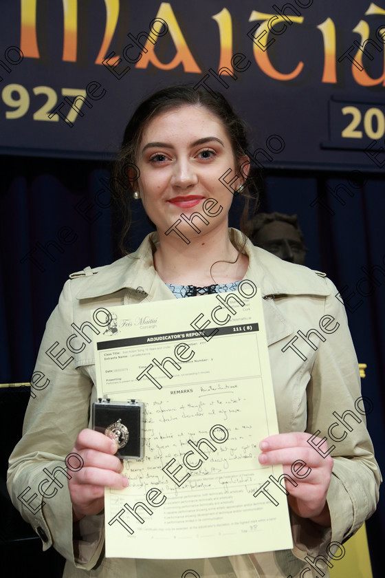 Feis08022019Fri56 
 56
Silver Medallist Lainie McKenna from Glenville Another Suitcase, in another Hall from Evita.

Class: 111: The Edna McBirney Memorial Perpetual Cup Solo Action Song 16 Years and Under Section 1. Action song of own choice.

Feis Maiti 93rd Festival held in Fr. Matthew Hall. EEjob 08/02/2019. Picture: Gerard Bonus