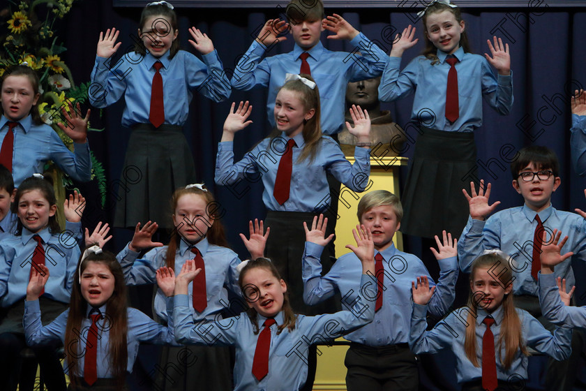 Feis27032019Wed11 
 7~12
Ovens NS performing.

Choral Speaking Class: 475: The Curran Memorial Perpetual Cup 5thClass (a) The Dragon Who Ate Our School Nick Toczek (b) Own Choice.
Class: 477: The Catherine Mahon Perpetual Cup 3rdClass (a) Queue for the Zoo Clare Bevan. (b) Own Choice.

Feis Maiti 93rd Festival held in Fr. Mathew Hall. EEjob 27/03/2019. Picture: Gerard Bonus