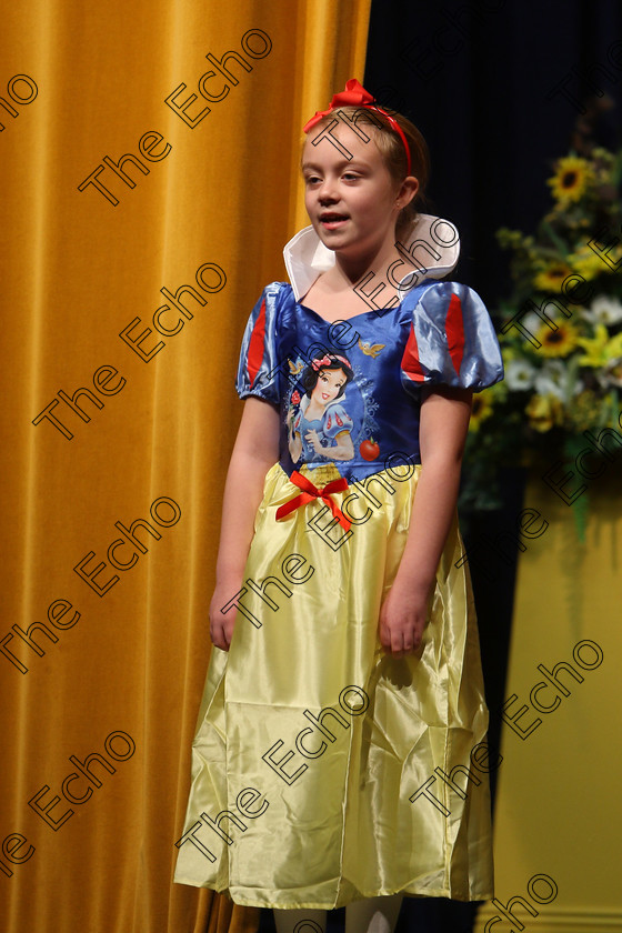 Feis20032018Tue25 
 25~26
Deirdre OMahony from Ballincollig giving a 3rd place performance of The Magic Mirror from Snow White.
 Speech and Drama Class: 329: Dramatic Solo 8 Years and Under Feis Maiti 92nd Festival held in Fr. Mathew Hall. EEjob 20/03/2018 Picture: Gerard Bonus