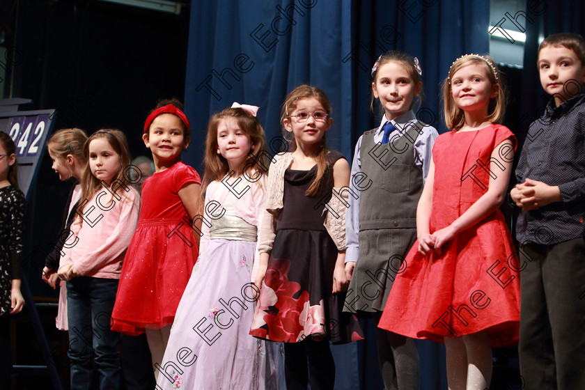 Feis0402109Mon41 
 40
Performers on Stage waiting for their results.

Class: 242: Violin Solo 8 Years and Under (a) CarsePetite Reverie (Classical Carse Bk.1) (b) Contrasting piece not to exceed 2 minutes.

Feis Maiti 93rd Festival held in Fr. Matthew Hall. EEjob 04/02/2019. Picture: Gerard Bonus