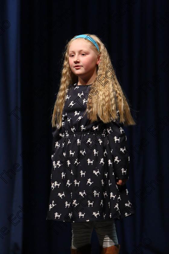 Feis24022018Sat46 
 46
Olivia Brzostek performing.
 Speech and Drama Class: 369: Solo Verse Speaking Girls 6 Years and Under Section 3 Feis Maiti 92nd Festival held in Fr. Mathew Hall. EEjob 24/02/2018 Picture: Gerard Bonus.