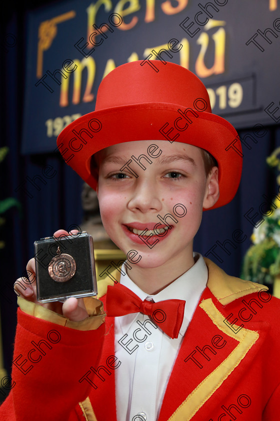 Feis05032019Tue35 
 35
Bronze Medallist Ciaran Lear from Bishopstown for his performance of Ill Build A Stairway to Paradise for which he received a Bronze Medallist.

Class: 113: The Edna McBirney Memorial Perpetual Award
Solo Action Song 12 Years and Under Section 3 An action song of own choice.

Feis Maiti 93rd Festival held in Fr. Mathew Hall. EEjob 05/03/2019. Picture: Gerard Bonus