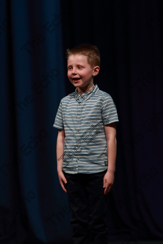 Feis30032019Sat61 
 61
3rd place Finbarr Moynihan from Grange.

Class: 383: Solo Verse Speaking Boys 6 Years and UnderSection 2 Either: Tarantula Clare Bevan or Bedtime Allan Ahlberg.

Feis Maiti 93rd Festival held in Fr. Mathew Hall. EEjob 30/03/2019. Picture: Gerard Bonus