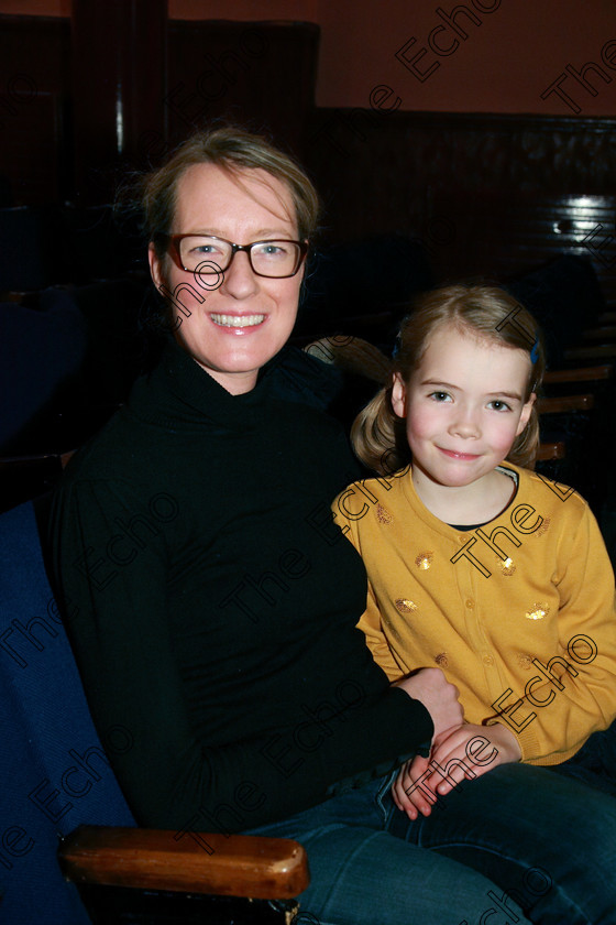 Feis24022018Sat15 
 15
Performer Sarah Roche from Blackrock with her mum Clare.
 Speech and Drama Class: 369: Solo Verse Speaking Girls 6 Years and Under Section 3 Feis Maiti 92nd Festival held in Fr. Mathew Hall. EEjob 24/02/2018 Picture: Gerard Bonus.