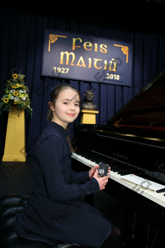 Feis03022018Sat10 
 10
Silver Medallist Salena ORourke from Model Farm Road.
 Instrumental Music Class: 166: Piano Solo 10 Years and Under Feis Maiti 92nd Festival held in Fr. Matthew Hall. EEjob 02/02/2018 Picture: Gerard Bonus.