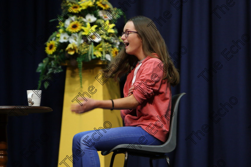 Feis20022018Tue59 
 58~59
Alison OConnor performing a scene from Joy Riders.
 Speech and Drama Class: 326: The James ODonovan Memorial Perpetual Cup Year sand Dramatic Solo 14 Section 2 Under Feis Maiti 92nd Festival held in Fr. Mathew Hall. EEjob 20/02/2018 Picture: Gerard Bonus.