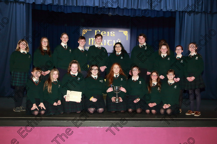 Feis08022019Fri31 
 31
Both group of performers, Cashel Community School.

Class: 87: The Cashs of Cork Perpetual Trophy 19 Years and Under
Two contrasting songs.

Feis Maiti 93rd Festival held in Fr. Matthew Hall. EEjob 08/02/2019. Picture: Gerard Bonus