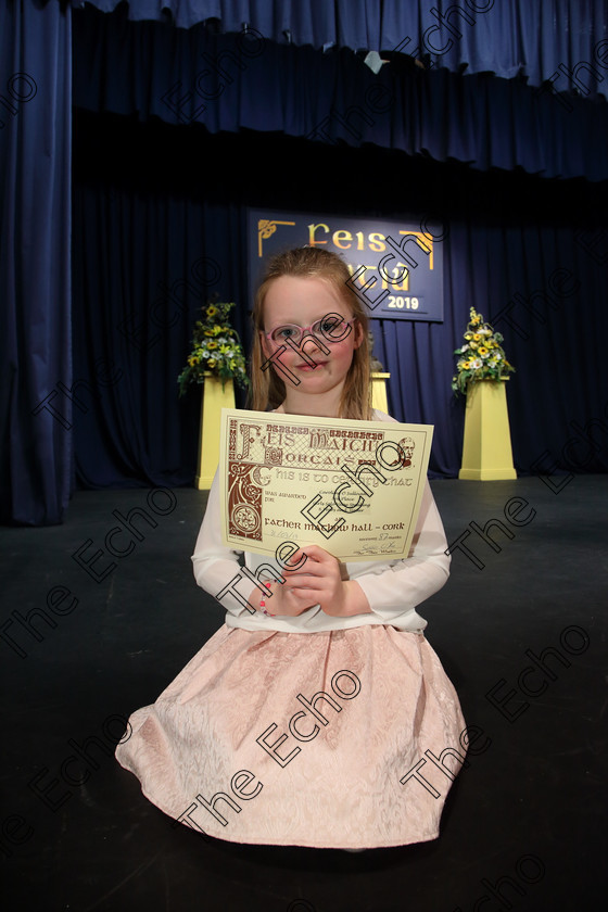 Feis31032019Sun47 
 47
Third Place: Caroline OSullivan from Ovens.

Class: 369: Solo Verse Speaking Girls 6 Years and Under Section 3 Either Ice Cone Island Bernard Lodge or Night Fright Marian Swinger.

Feis Maiti 93rd Festival held in Fr. Mathew Hall. EEjob 31/03/2019. Picture: Gerard Bonus