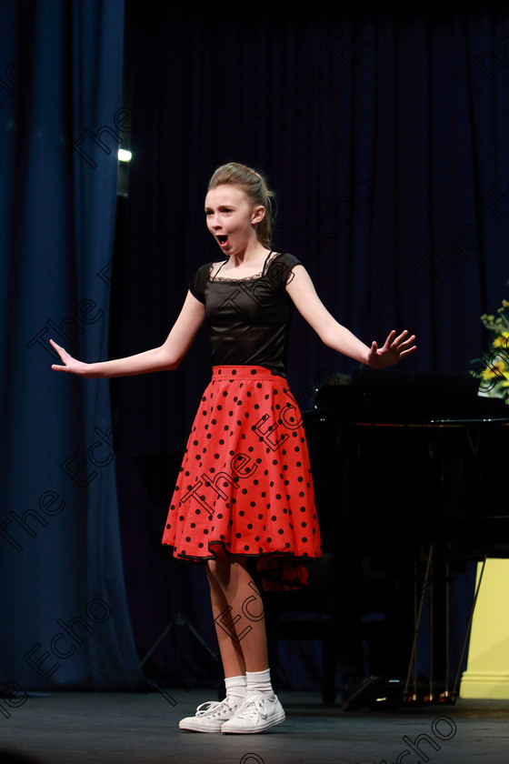 Feis26022019Tue59 
 59
Lia Crowley from Carrigaline giving a 3rd place performance of Good Morning from Hairspray.

Class: 114: The Henry OCallaghan Memorial Perpetual Cup Solo Action Song 10 Years and Under Section 1 An action song of own choice.

Feis Maiti 93rd Festival held in Fr. Mathew Hall. EEjob 26/02/2019. Picture: Gerard Bonus