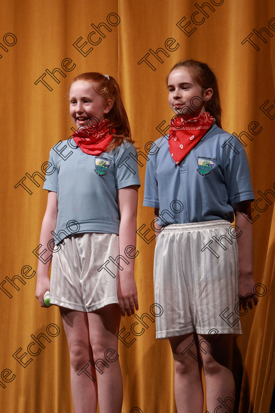 Feis21032019Thu08 
 8~9
Joan Keohane and Sinead ONeill from Watergrasshill giving a Commended performance of Adventure Camp.

Class: 311: Dramatic Duo 12 Years and Under Section 1 A Dramatic Scene not exceeding 8minutes.

Feis Maiti 93rd Festival held in Fr. Mathew Hall. EEjob 21/03/2019. Picture: Gerard Bonus.