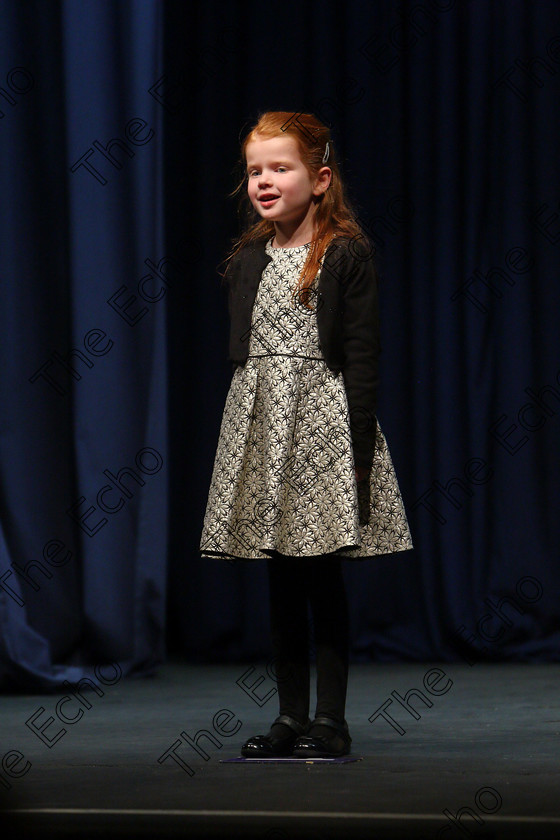 Feis24022018Sat50 
 50
Clara McCarthy performing.
 Speech and Drama Class: 369: Solo Verse Speaking Girls 6 Years and Under Section 3 Feis Maiti 92nd Festival held in Fr. Mathew Hall. EEjob 24/02/2018 Picture: Gerard Bonus.