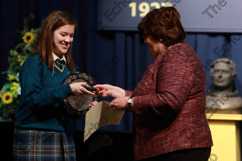 Feis12042018Thu64 
 64
Adjudicator Alice OConnell presenting The Echo Perpetual Shield and Silver Medal to Lucy Dolan representing Glanmire Community School Junior Choir.

Singing Class: 83: Part Choirs The Echo Perpetual Shield 15 Years and Under Feis Maiti 92nd Festival held in Fr. Mathew Hall. EEjob 12/04/2018 Picture: Gerard Bonus