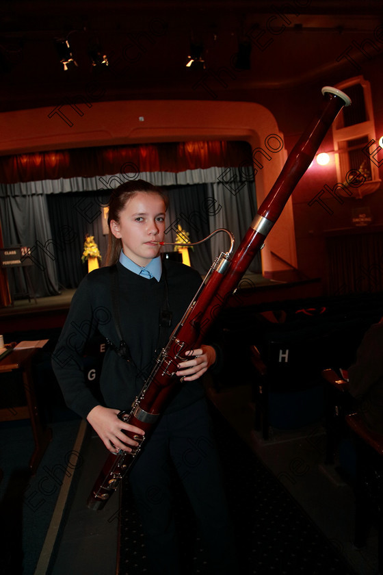 Feis30012018Tueo22 
 22
Grace Maher from Summer Hill North playing the Bassoon.

EEjob 30/01/2018 
Feis Maiti 92nd Festival held in Fr. Matthew Hall 
Picture: Gerard Bonus

Instrumental Music. 
Class: 214: The Casey Perpetual Cup Woodwind Solo12 years and Under.