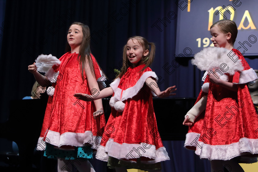 Feis27032018Tue77 
 65~69
A fabulous 90 marks for the family of Faye, Sophia and Charlotte Herlihy from Ballinhassig performed in the Family Class A programme of own choice not to exceed 10 minutes they called it Sisterhood every adjudicator at this years Feis awarded the top mark of 90 points to one or two acts, many adjudicators dont give the highest score in years of adjudicating, reflecting the very high standard going through the doors of Fr. Mathew Hall. 
 Feis Maiti 92nd Festival held in Fr. Mathew Hall. EEjob 28/03/2018 Picture: Gerard Bonus