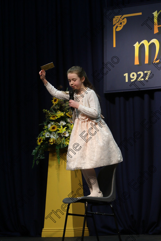 Feis20032018Tue22 
 21~22
Rocha Murphy performing as Violet from Charlie and the Chocolate Factory.
 Speech and Drama Class: 329: Dramatic Solo 8 Years and Under Feis Maiti 92nd Festival held in Fr. Mathew Hall. EEjob 20/03/2018 Picture: Gerard Bonus