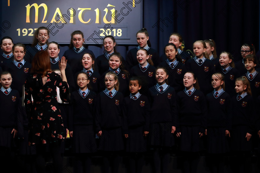 Feis12042018Thu11 
 7~11
Scoil Aiseiri Chrost singing Little Spanish Town and Feed the Birds Conducted by Tara OSullivan.
 Singing Class: 84: The Sr. M. Benedicta Memorial Perpetual Cup Primary School Unison Choirs Section 1 Feis Maiti 92nd Festival held in Fr. Mathew Hall. EEjob 28/03/2018 Picture: Gerard Bonus