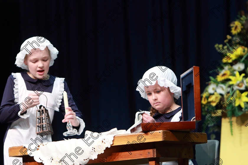 Feis22032019Fri18 
 17~19
Aisling Lombard and Ava Collins from Ballinhassig giving a Bronze Medal performance of Below The Stairs.

Class: 311: Dramatic Duo12 Years and Under Section 2 A Dramatic Scene not exceeding 8minutes.

Feis Maiti 93rd Festival held in Fr. Mathew Hall. EEjob 22/03/2019. Picture: Gerard Bonus.