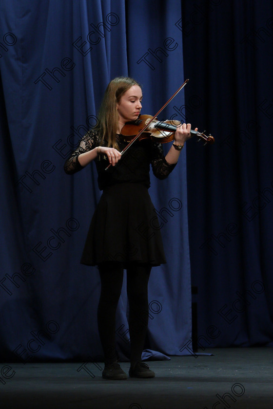 Feis09022018Fri01 
 1
Kate OShea performing.
 Instrumental Music Class: 232: The Houlihan Memorial Perpetual Cup 
String Repertoire 14 Years and Under Feis Maiti 92nd Festival held in Fr. Mathew Hall. EEjob 09/02/2018 Picture: Gerard Bonus.