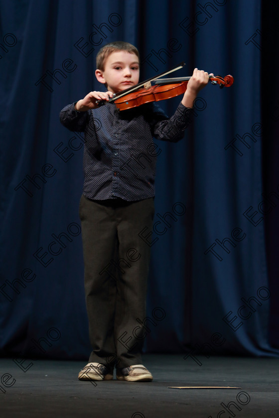 Feis0402109Mon27 
 27~28
Palko Drozd performing set piece.

Class: 242: Violin Solo 8 Years and Under (a) CarsePetite Reverie (Classical Carse Bk.1) (b) Contrasting piece not to exceed 2 minutes.

Feis Maiti 93rd Festival held in Fr. Matthew Hall. EEjob 04/02/2019. Picture: Gerard Bonus