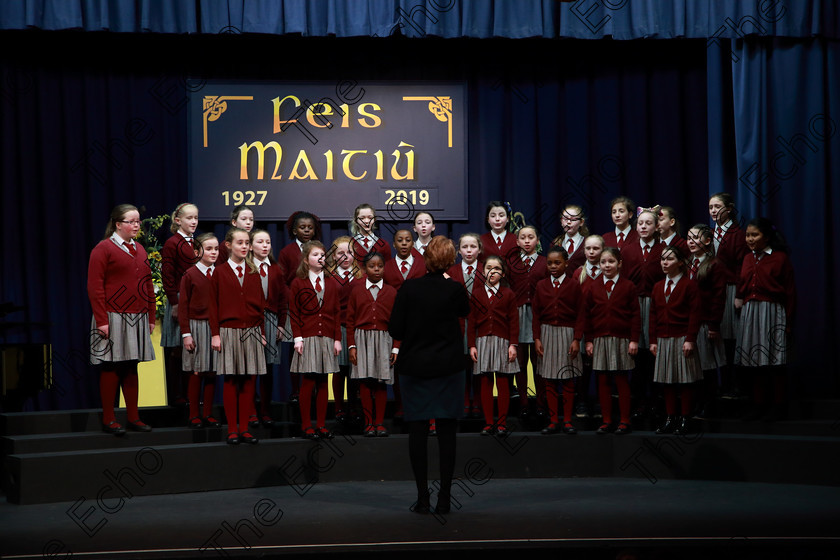 Feis01032019Fri12 
 11~15
2nd place St. Josephs Girls Choir, Clonakilty singing Golden Slumbers.

Class: 84: The Sr. M. Benedicta Memorial Perpetual Cup Primary School Unison ChoirsSection 2 Two contrasting unison songs.

Feis Maiti 93rd Festival held in Fr. Mathew Hall. EEjob 01/03/2019. Picture: Gerard Bonus