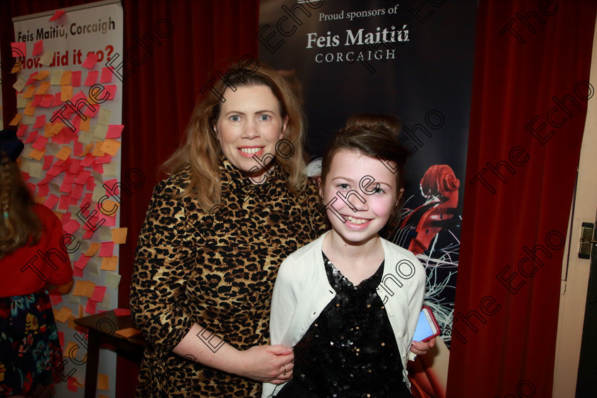 Feis11032019Mon03 
 3
Performer Eva Clarke from Ballinhassig with her mother Annmarie.

Class: 365: Solo Verse Speaking Girls 10 Years and Under Section 1 Either: Meeting Rachel Field or: Wanted A Witches Cat Shelagh McGee.

Feis Maiti 93rd Festival held in Fr. Mathew Hall. EEjob 11/03/2019. Picture: Gerard Bonus