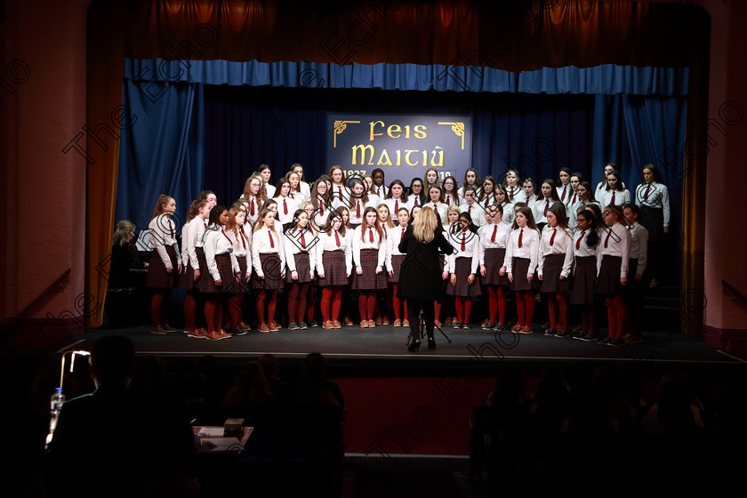 Feis27022019Wed61 
 61~63
Sacred Heart School Tullamore singing The Sea Lullaby conducted by Regina McCarthy.

Class: 81: The Father Mathew Perpetual Shield Part Choirs 19 Years and Under Two contrasting songs.

Feis Maiti 93rd Festival held in Fr. Mathew Hall. EEjob 27/02/2019. Picture: Gerard Bonus