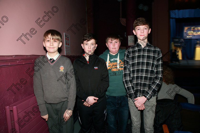 Feis12032018Mon49 
 48~49
Performers Ewan Brennan, CSN; Shane OMeara, Eoin OConnor and Fergal Crowley from Castletownroche and Ballinhassig Speech and Drama Class: 376: Solo Verse Speaking Boys 14 Years and Under Feis Maiti 92nd Festival held in Fr. Mathew Hall. EEjob 12/03/2018 Picture: Gerard Bonus