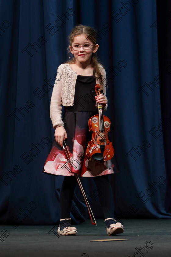 Feis0402109Mon37 
 37~38
Cushla ORielly performing set piece.

Class: 242: Violin Solo 8 Years and Under (a) CarsePetite Reverie (Classical Carse Bk.1) (b) Contrasting piece not to exceed 2 minutes.

Feis Maiti 93rd Festival held in Fr. Matthew Hall. EEjob 04/02/2019. Picture: Gerard Bonus