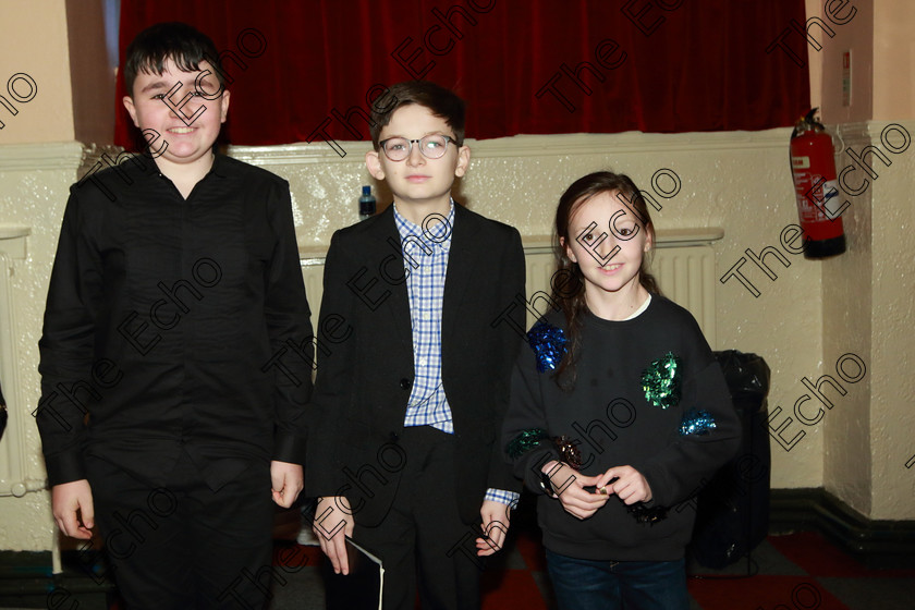 Feis31012019Thur12 
 12
Performers Jack Crohan from Kerry and Hugh Shepard from Tipperary and Edith Shepard.

Feis Maiti 93rd Festival held in Fr. Matthew Hall. EEjob 31/01/2019. Picture: Gerard Bonus

Class: 165: Piano Solo 12YearsandUnder (a) Prokofiev Cortege de Sauterelles (Musique denfants). (b) Contrasting piece of own choice not to exceed 3 minutes.