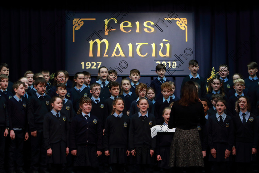 Feis28022019Thu20 
 17~21
Scoil Naomh Fionn. Rennies singing Mama Mia.

Class: 84: The Sr. M. Benedicta Memorial Perpetual Cup Primary School Unison ChoirsSection 1Two contrasting unison songs.

Feis Maiti 93rd Festival held in Fr. Mathew Hall. EEjob 28/02/2019. Picture: Gerard Bonus