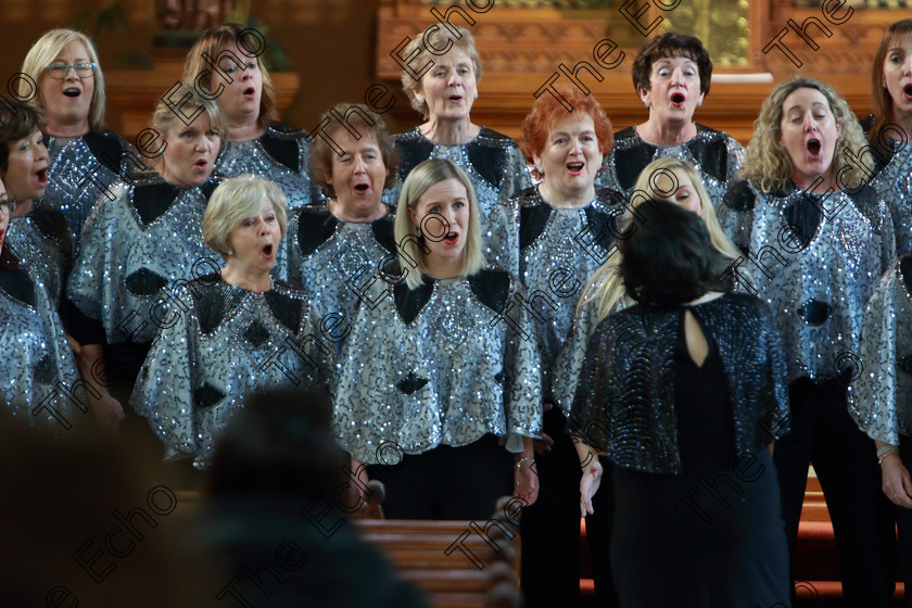 Feis0302109Sun45 
 42~46
Java Ladies Chorus singing At Last and Sweet Georgia Brown Conducted by Serena Standley.

Class: 79: The Holy Trinity Perpetual Cup Chamber Choirs Two Contrasting Songs.

Feis Maiti 93rd Festival held in Fr. Matthew Hall. EEjob 03/02/2019. Picture: Gerard Bonus.