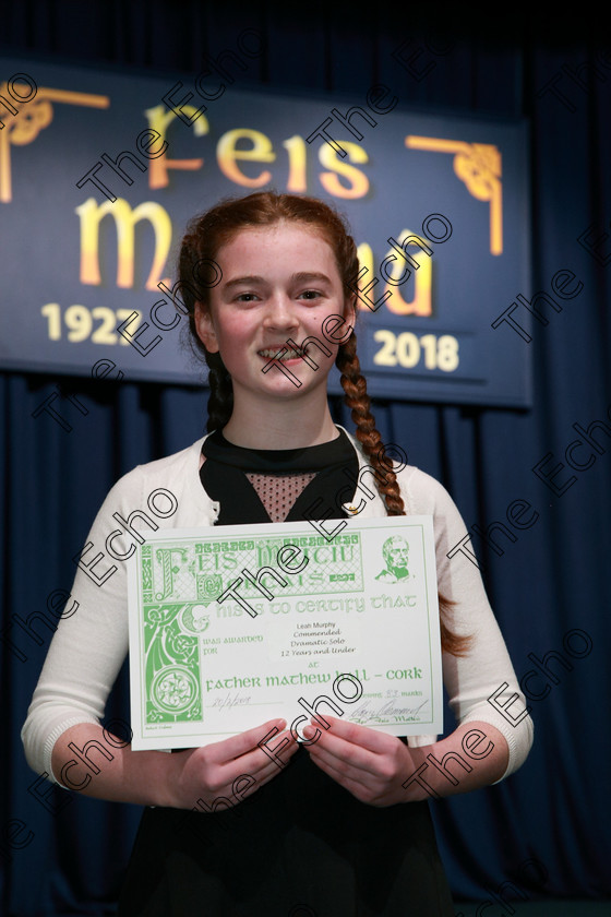 Feis20022018Tue46 
 46
Commenced Leah Murphy from Whitechurch.
 Speech and Drama Class: 327: The Hartland Memorial Perpetual Trophy Dramatic Solo Section 2 12 Yearsand Under Feis Maiti 92nd Festival held in Fr. Mathew Hall. EEjob 20/02/2018 Picture: Gerard Bonus.