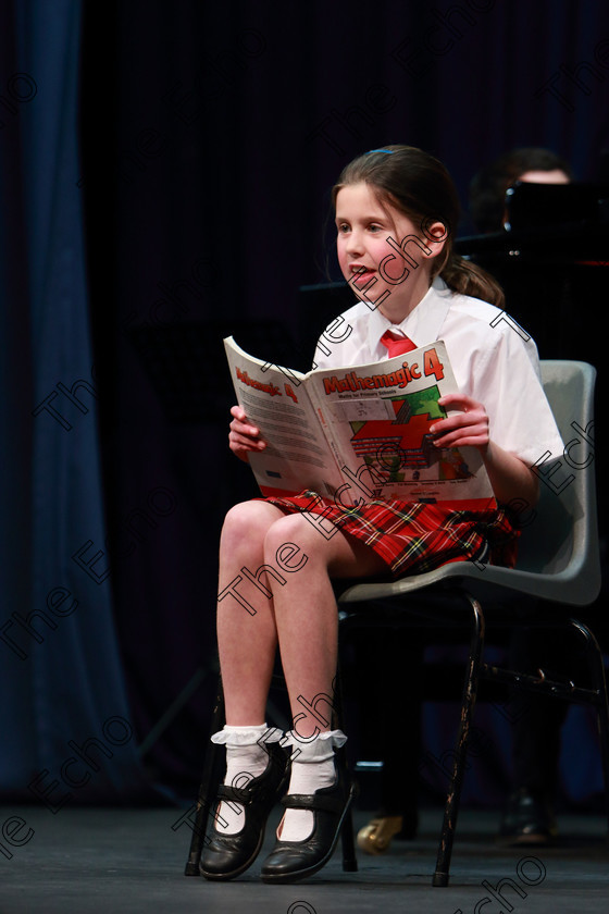 Feis26022019Tue51 
 51
Third Place: Ciara Murphy from Donaghmore giving a 3rd place performance of Naughty from Matilda.

Class: 114: The Henry OCallaghan Memorial Perpetual Cup Solo Action Song 10 Years and Under Section 1 An action song of own choice.

Feis Maiti 93rd Festival held in Fr. Mathew Hall. EEjob 26/02/2019. Picture: Gerard Bonus