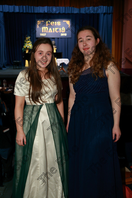 Feis05032018Mon55 
 55
Duet Performers Emily Keys from Ballylanders and Caoimhe Healy from Watergrasshill
 Singing and School Choirs Class: 51: The Mollie Petrie Memorial Cup Girls Solo Singing 18 Years and Under Feis Maiti 92nd Festival held in Fr. Mathew Hall. EEjob 05/03/2018 Picture: Gerard Bonus