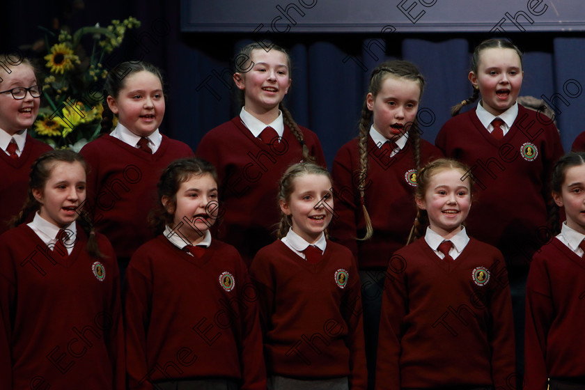 Feis28022019Thu43 
 42~44
Gaelscoil U Eigeartaigh Cobh singing Noreen Bn.

Class: 85: The Soroptimist International (Cork) Perpetual Trophy and Bursary
Bursary Value 130 Unison or Part Choirs 13 Years and Under Two contrasting folk songs.

Feis Maiti 93rd Festival held in Fr. Mathew Hall. EEjob 28/02/2019. Picture: Gerard Bonus