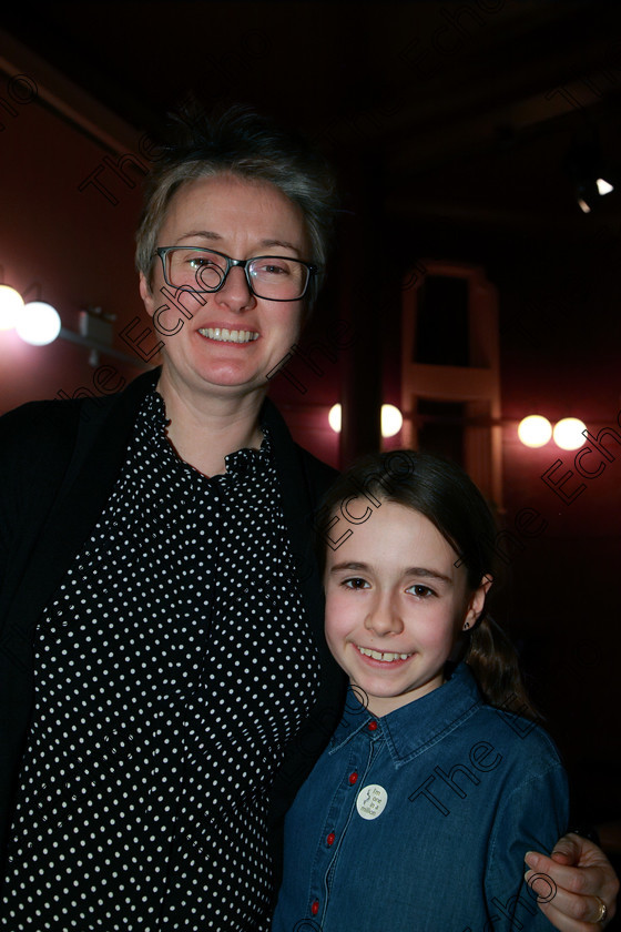 Feis02022018Fri27 
 27
Wearing her one in a million badge is Performer Ada Ryan from Boreenmana Road with her mum Aoife.
 Instrumental Music Class: 187: Piano Solo 9 Years and Under Confined Feis Maiti 92nd Festival held in Fr. Matthew Hall. EEjob 02/02/2018 Picture: Gerard Bonus.