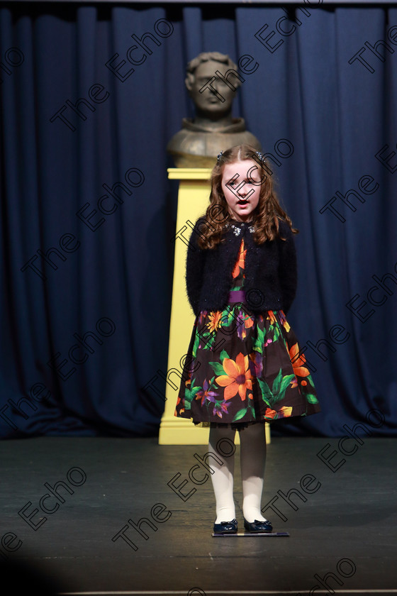 Feis23032019Sat29 
 29
Hannah Ahern performing.

Class: 369: Solo Verse Speaking Girls 6 Years and Under Section 2 Either Ice Cone Island Bernard Lodge or Night Fright Marian Swinger.

Feis Maiti 93rd Festival held in Fr. Mathew Hall. EEjob 23/03/2019. Picture: Gerard Bonus.