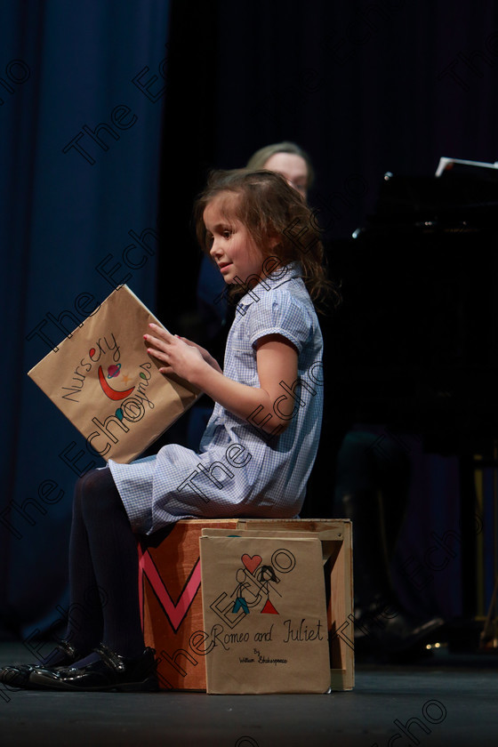 Feis01032019Fri38 
 38
Amelie Thomas singing Naughty from Matilda.

Class: 114: The Henry OCallaghan Memorial Perpetual Cup Solo Action Song 10 Years and Under Section 2 An action song of own choice.

Feis Maiti 93rd Festival held in Fr. Mathew Hall. EEjob 01/03/2019. Picture: Gerard Bonus