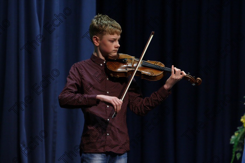 Feis09022018Fri14 
 14
Conor Galvin performing.
 Instrumental Music Class: 232: The Houlihan Memorial Perpetual Cup 
String Repertoire 14 Years and Under Feis Maiti 92nd Festival held in Fr. Mathew Hall. EEjob 09/02/2018 Picture: Gerard Bonus.