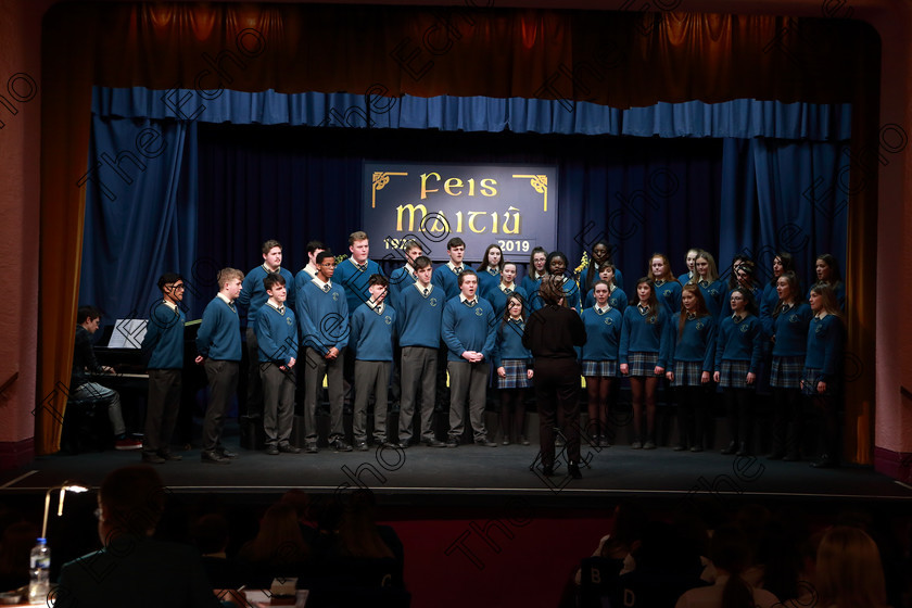 Feis27022019Wed64 
 64~66
Glanmire Community School singing Fly Me To The Moon.

Class: 81: The Father Mathew Perpetual Shield Part Choirs 19 Years and Under Two contrasting songs.

Feis Maiti 93rd Festival held in Fr. Mathew Hall. EEjob 27/02/2019. Picture: Gerard Bonus