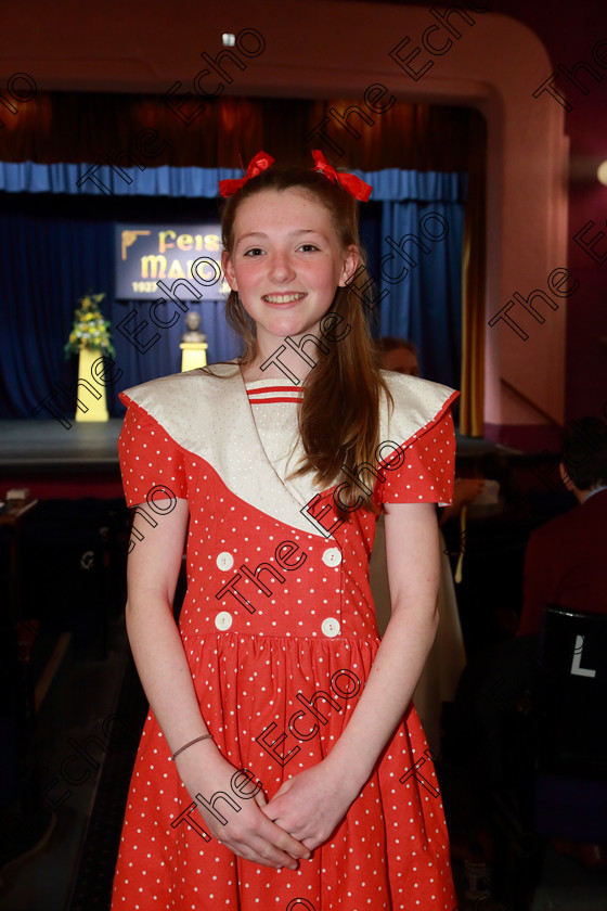 Feis12032019Tue17 
 17
Savannah Lucey from Blackrock performed as Veruca Salt from Charlie and the Chocolate Factory.

Class: 327: The Hartland Memorial Perpetual Trophy Dramatic Solo 12 Years and Under Section 2 A Solo Dramatic Scene not to exceed 5 minutes.

Feis Maiti 93rd Festival held in Fr. Mathew Hall. EEjob 12/03/2019. Picture: Gerard Bonus.