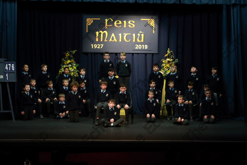 Feis20032019Wed15 
 13~15
Beaumont Boys School performing.

Class: 476: The Peg OMahony Memorial Perpetual Cup Choral Speaking 4th Class (a) The Three Little Pigs Marian Swinger (b) Own Choice.

Feis Maiti 93rd Festival held in Fr. Mathew Hall. EEjob 20/03/2019. Picture: Gerard Bonus.